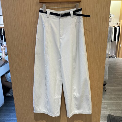286-26809欧货高腰阔腿裤女宽松显瘦配腰带简约百搭休闲裤长裤秋