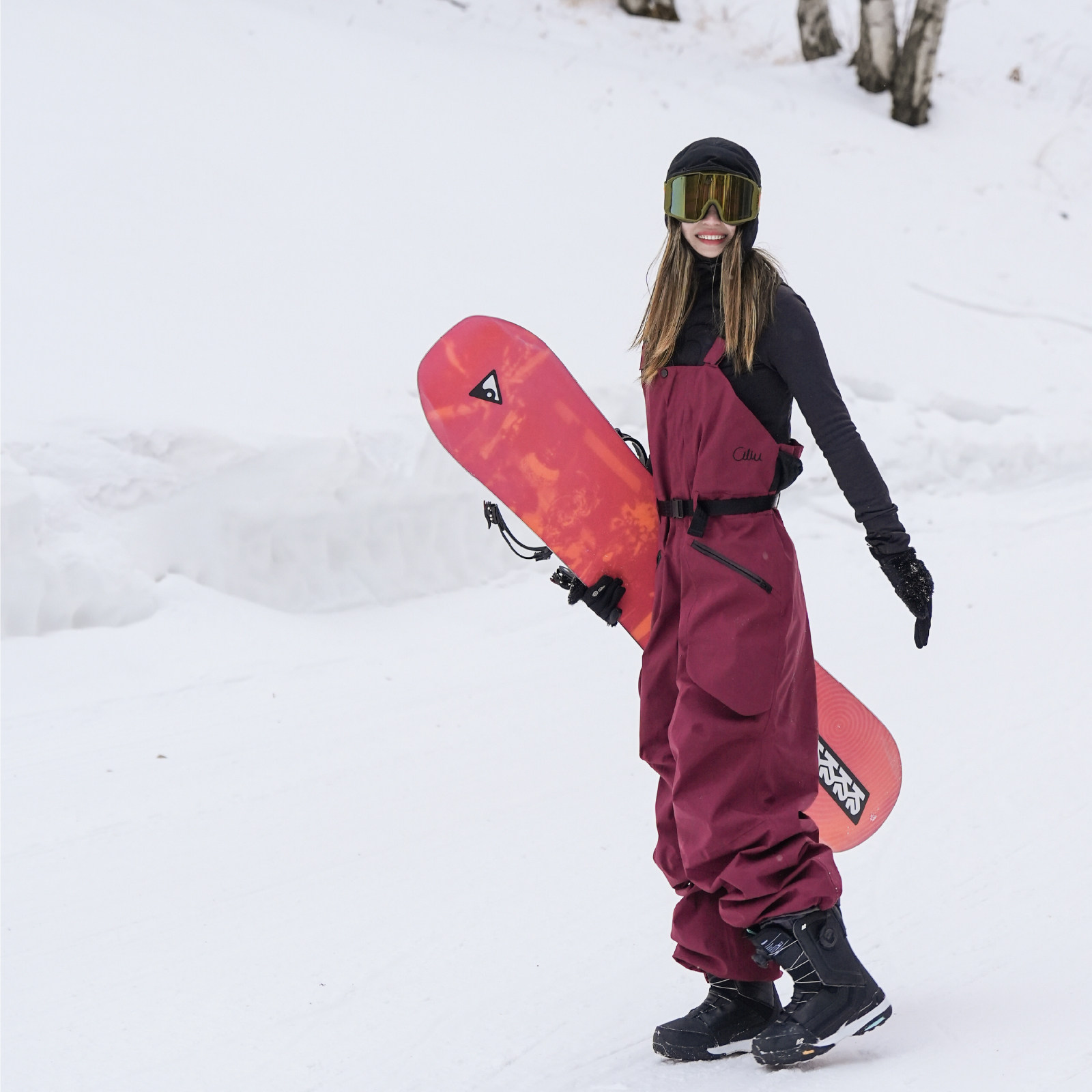 红色滑雪裤CILIU冬季防水透气