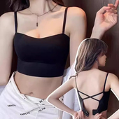 内衣西装 小吊带背心女内搭外穿夏季 美背文胸一体式 打底带胸垫上衣