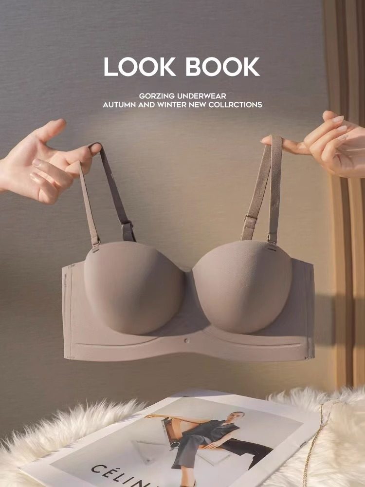 半杯内衣女士小胸聚拢显大无钢圈收副乳无痕文胸罩性感加厚多情猫