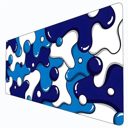 Mouse Pad Desk Mat Blue and white bubble theme Mousepad with