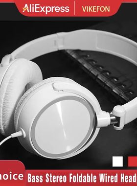 Wired Headphones 3 5mm Bass Stereo Foldable With Microphone