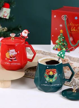 Christmas Ceramic Mugs Santa Claus Elk Snowman Water Cup Cof