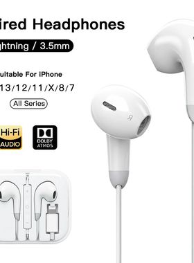 Lightning Wired Headphones For iPhone 14 13 12 11 Pro Max X