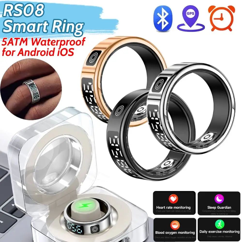 RS08 Smart Ring 5ATM Waterproof Health Fitness Rings Multi-s