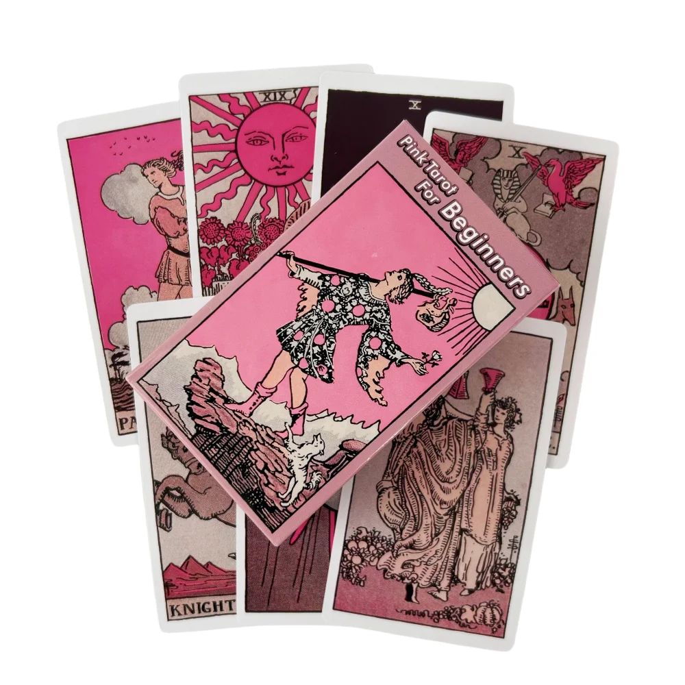 Pink Rider Tarot Cards Game for Beginners Divination Deck En