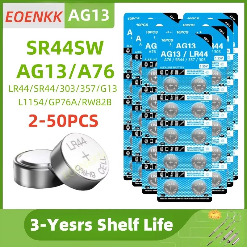 2-50pcs LR44 Batteries AG13 Button Cell Battery 1.5V 357 SR4