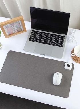 Winter Heated Mouse Pad 26x52cm PU Leather Heating Desk / Ta