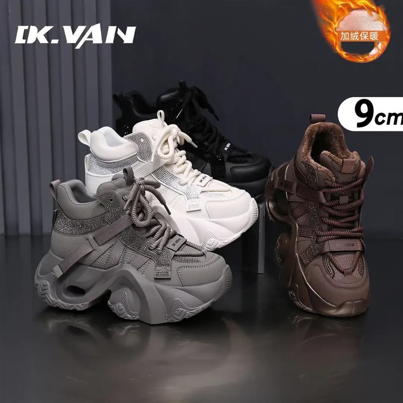 DKVAN黛珂薇女鞋增高9cm百搭运动休闲透气网红老爹鞋松糕厚底女鞋