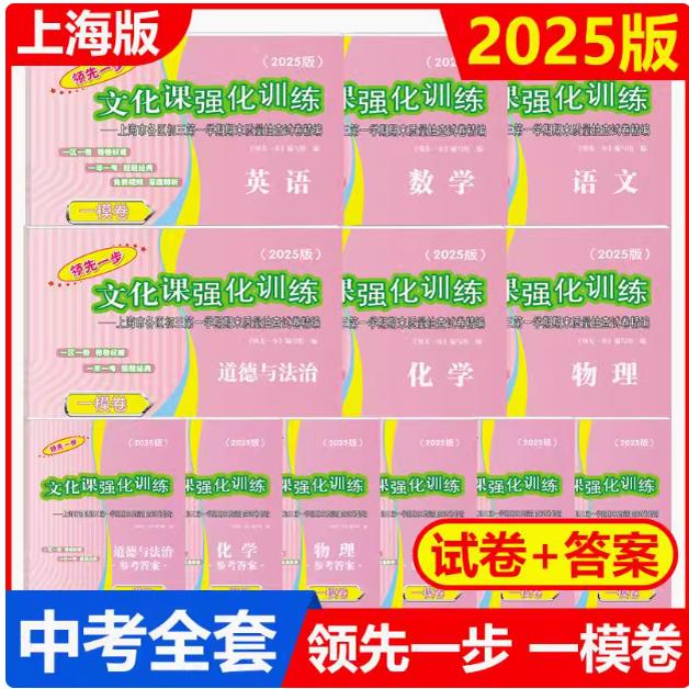 2025年上海中考一模卷数学初三文化课强化训练语文英语物理化学中西书局领先一步市初中九年级摸考试卷