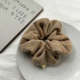 韩国秋冬新款慵懒针织大肠发圈百搭显气质时尚马尾皮筋百搭发绳