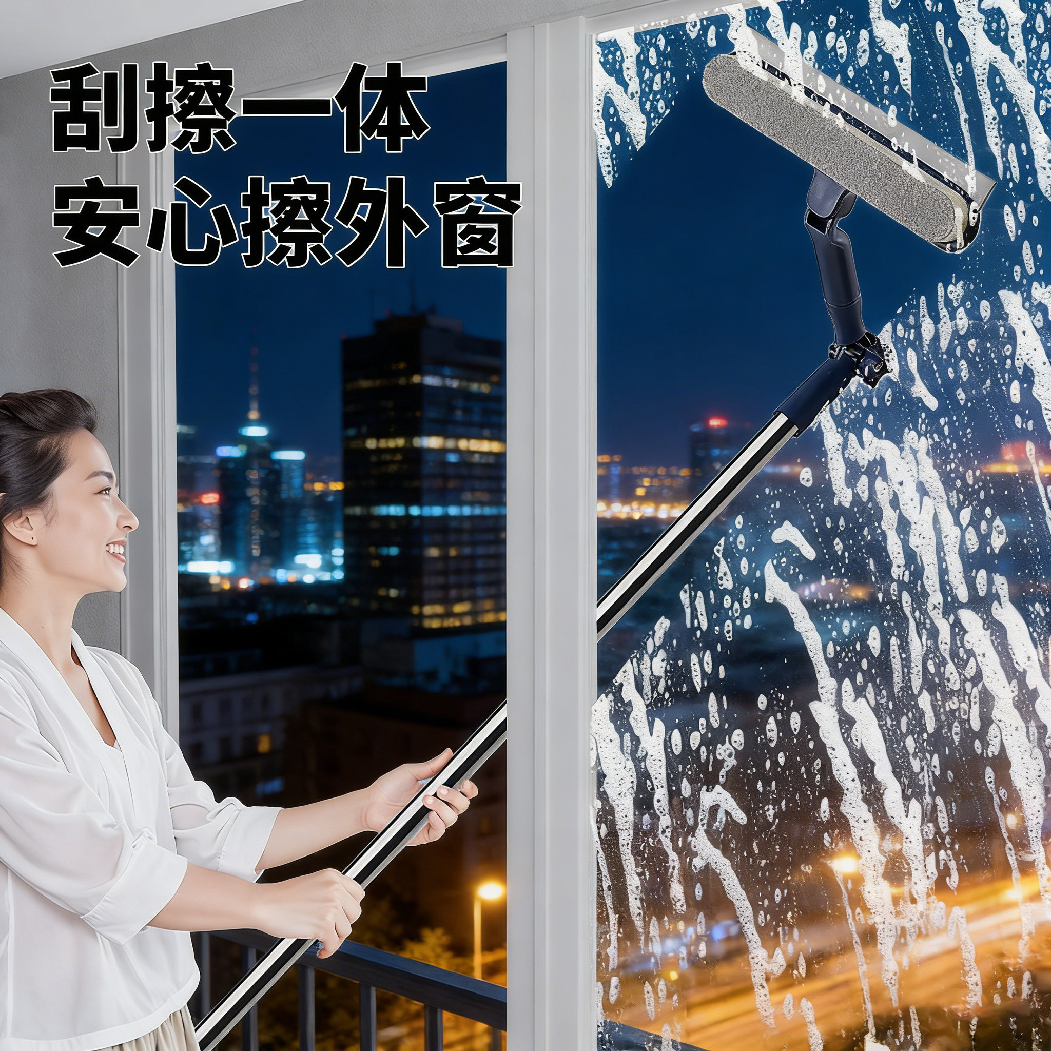 2026年新款擦玻璃神器手持加长双面高层伸缩杆清洁落地窗家政专用,家庭/个人清洁工具,玻璃清洁器,淘宝优惠券,粉丝福利购,淘宝优惠卷
