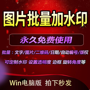 版 图片批量加水印软件加logo日期编码 权标记修改编辑工具