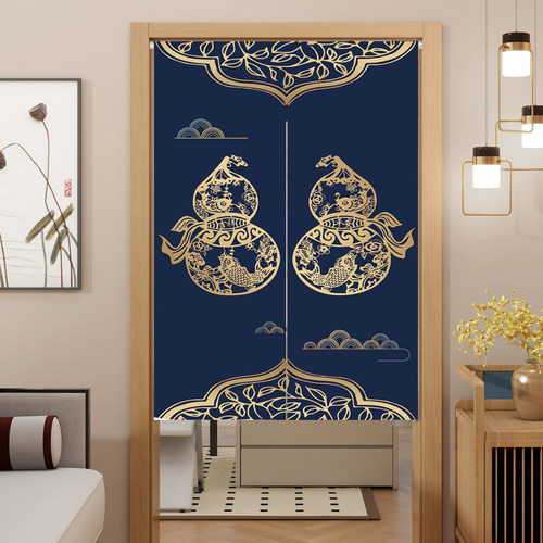 中式门帘红色福字遮挡门对门化解卧室化妆室厕所入户帘家用隔断窗