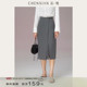 简约风不对称灰色a字半身裙高腰设计感裙子中长款 到手159元 女