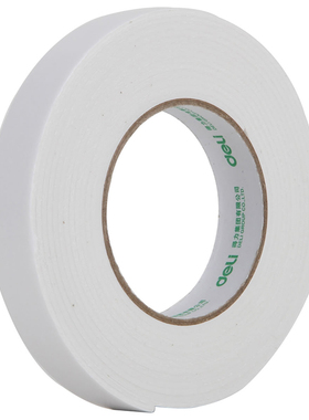 得力30412双面泡沫海绵胶加厚双面胶小学生手工用高粘度强力固定办公用品批发24mm*2.5mm*5y单卷墙贴镜子广告