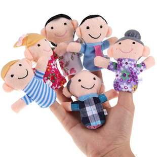 Grandparents Cloth Puppet Set finger Velvet Mini toys daddy