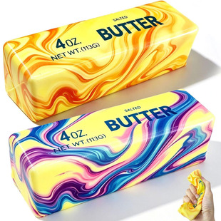 2pcs Marbled Rainbow Colors Butter Stick  Squishy Fidget Toy