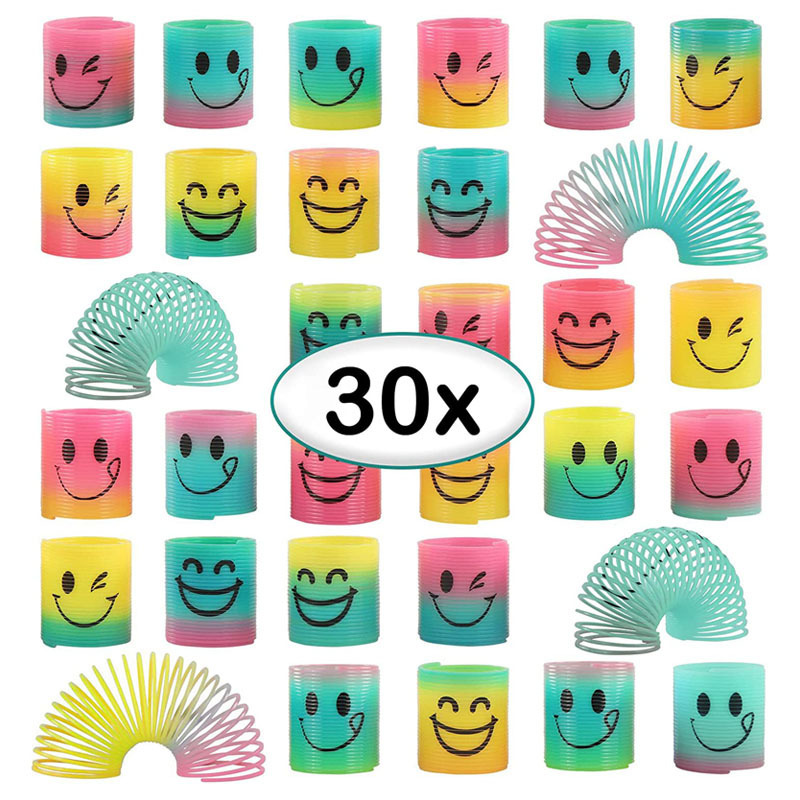 七彩弹力圈幼儿园玩具笑脸弹簧圈