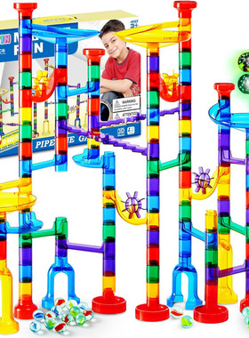 Glowing Marble Run Construction Building Blocks Toys STEM管