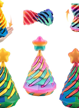 Christmas tree Spiral Cone Fidget Toy, Pyramid Passthrough