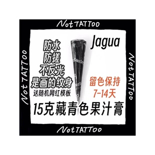 藏青色海娜手绘纹身涂鸦膏仿刺青防水植物jagua 15g藏青送笔