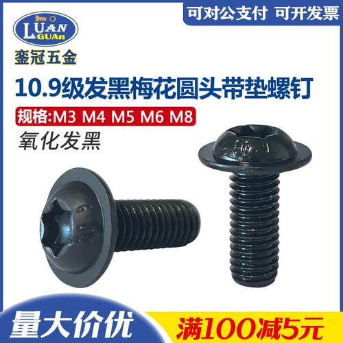 10.9发黑内六角带垫圆头法兰螺钉