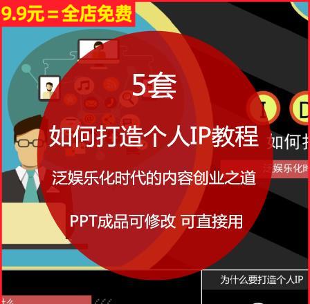 如何打造个人IP培训知识教程PPT课件泛娱乐化时代的内容创业之道