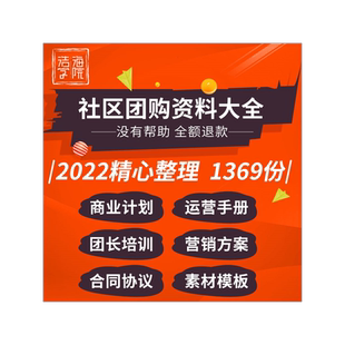 社区团购管理团长培训营销方案合同合伙人协议思维导图口播广告