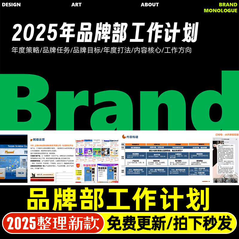 2025品牌运营工作计划策划方案广告营销推广传播新媒体4A模版ppt