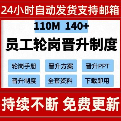 员工职级岗位晋升方案方法轮岗WORD制度实操手册Excel表格总结PPT