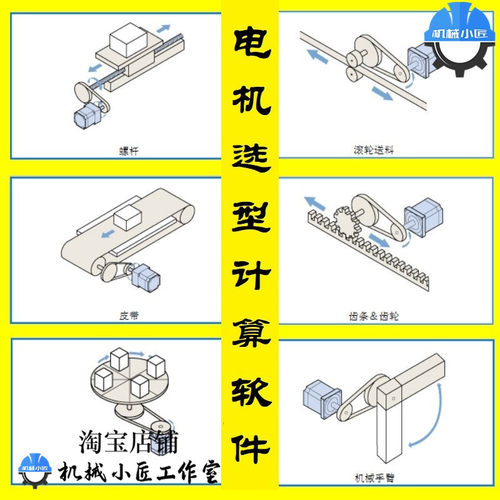 电机选型计算软件滚珠螺杆带链轮齿条齿轮进给分度盘机构转动惯量