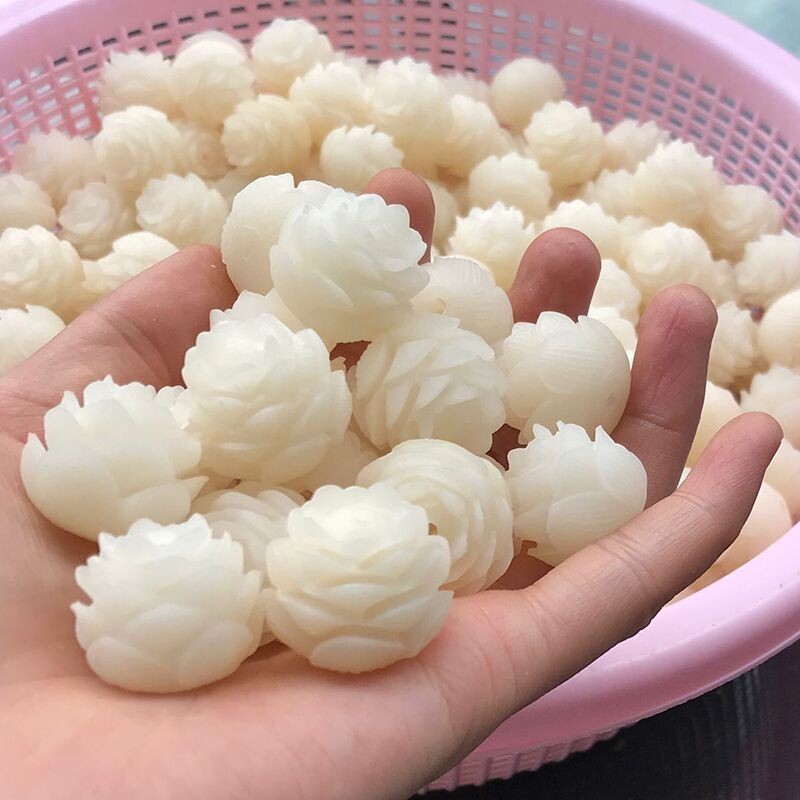 仿天然白菩提根雕五层莲花星月金刚手链饰品项链背云DIY佛珠配饰
