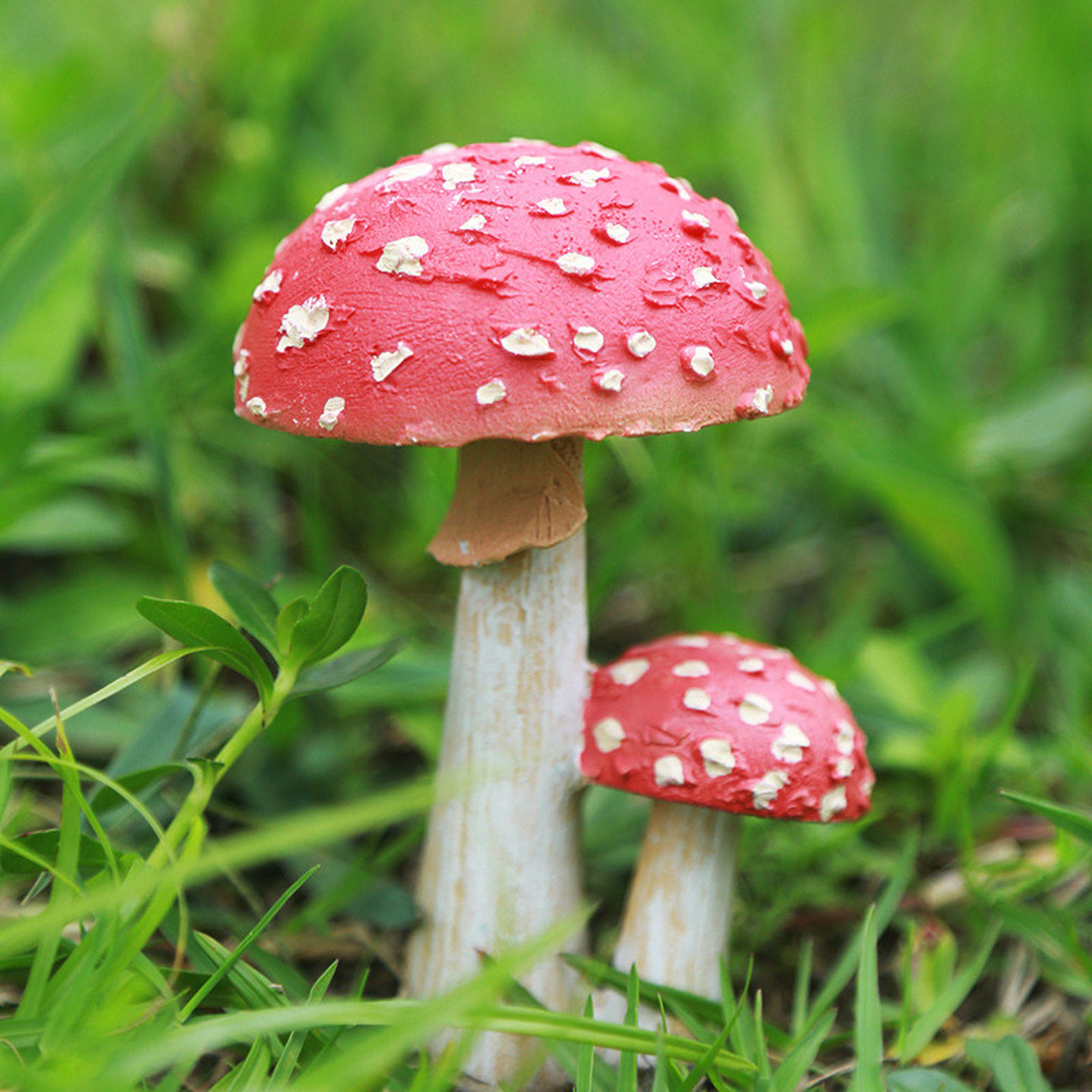 花盆摆件小饰品微景观三连体蘑菇摆件多蘑菇植物可爱树脂花园装饰