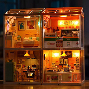 嘉尔乐大城小镇微缩场景益智积木童话DIY拼图卡通立体街景模型屋