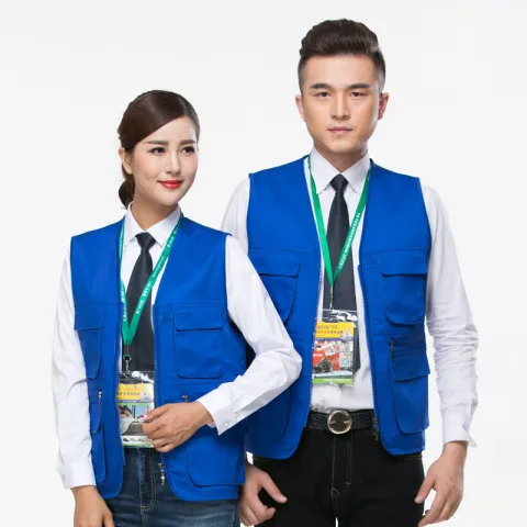 马甲工作服背心建筑男女工人摄影广告劳保马甲马甲婚多兜装修