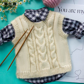 秀丝雅DIY编织亮丝纱线线双麻花毛衣马甲手工DIY编织材料包