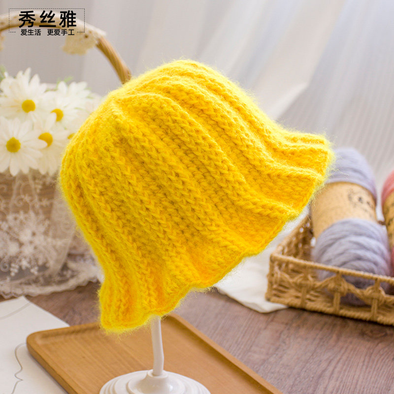 秀丝雅diy钩针秋冬长毛锦柔线亮丝纱线小飞边帽手工编织材料包,服饰配件/皮带/帽子/围巾,帽子,淘宝优惠券,粉丝福利购,淘宝优惠卷