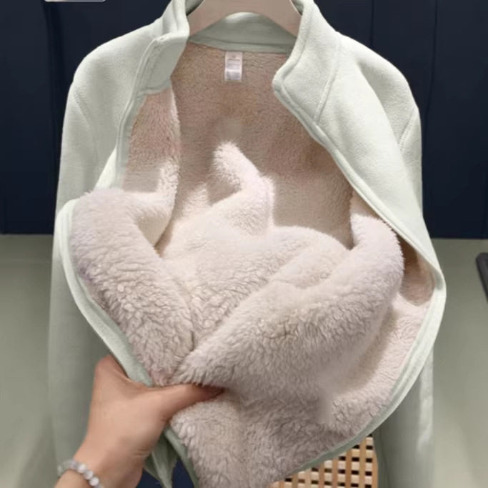 卫衣摇粒绒内搭上衣女加绒加厚外套秋冬季冲锋衣保暖内胆休闲女装