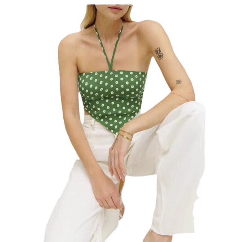 欧美外贸时尚背心瑜伽服挂脖绑吊带胸垫运动文胸健身内衣bra