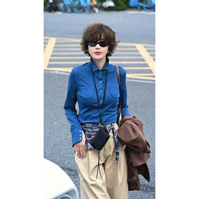 通勤polo长袖内搭上衣