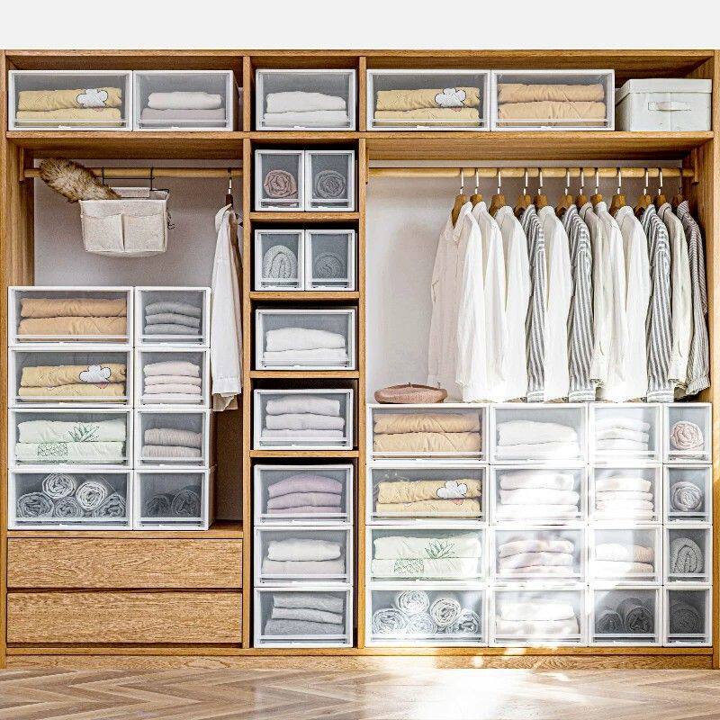 衣柜收纳抽屉式收纳柜家用塑料衣服简易自由组合整理置物储物柜子