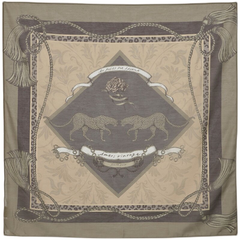 AMERI MIHO MURAKAMI COLLABORATION MEDI ILLUSTRATION SILK SCARF IS EASY TO WEAR A SQUARE SCARF 01111531390