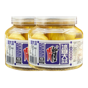 虎将冰糖大蒜600g瓶装 眉山泡菜甜蒜糖蒜开味泡大蒜头开罐即食泡菜