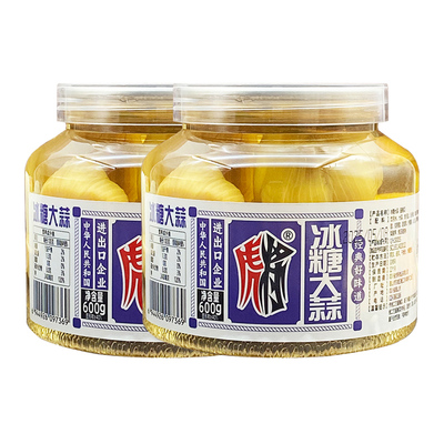 虎将冰糖大蒜600g瓶装眉山泡菜甜蒜糖蒜开味泡大蒜头开罐即食泡菜