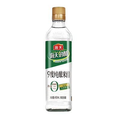 海天9度纯酿米醋450ml*1瓶酿造白醋香醋高度醋蘸料醋炒菜凉面调料