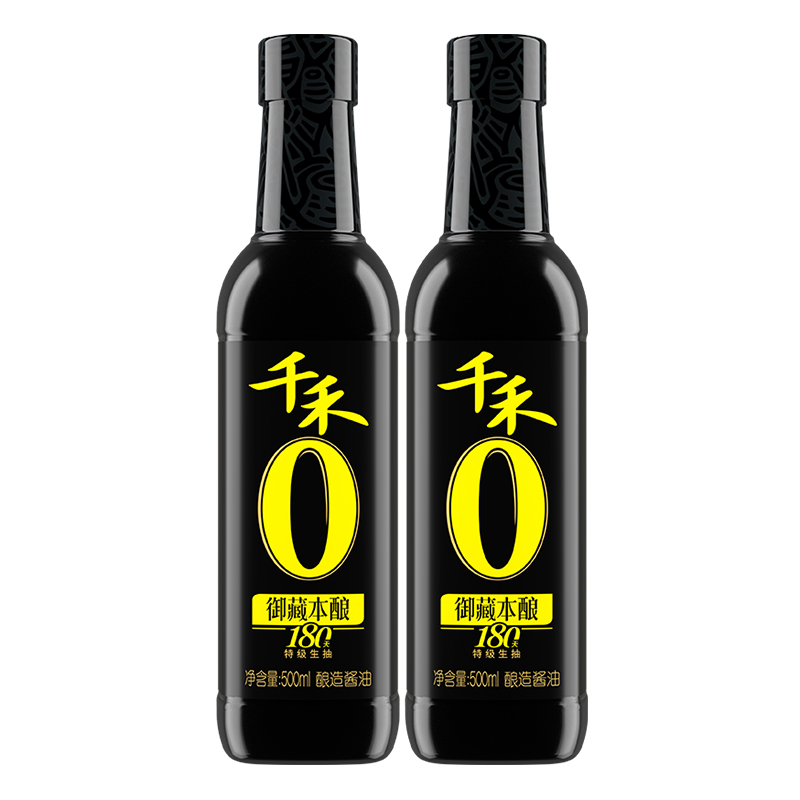 千禾零添加酱油 特级生抽御藏本酿180天500ml 不加味精无碘 瓶装