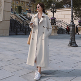 现货经典款中长款米白色风衣女927-P125-K188，女装风衣，HH服饰