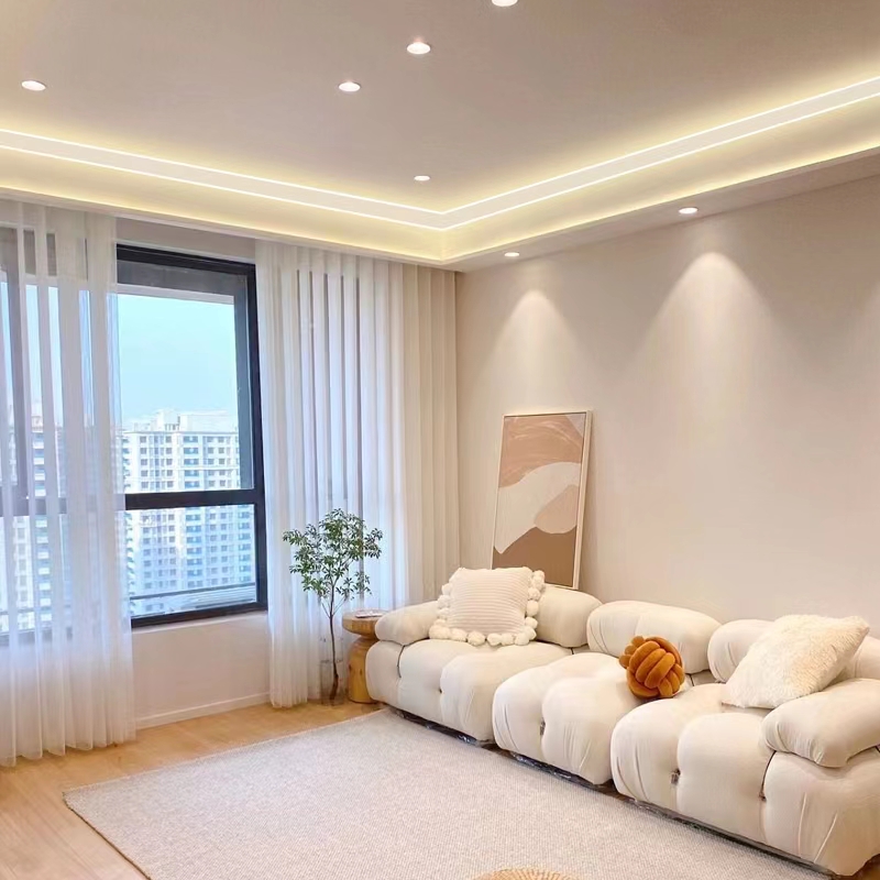 墙角石膏线灯带天花明装阴角线性灯免开槽吊顶客厅顶角发光线条灯