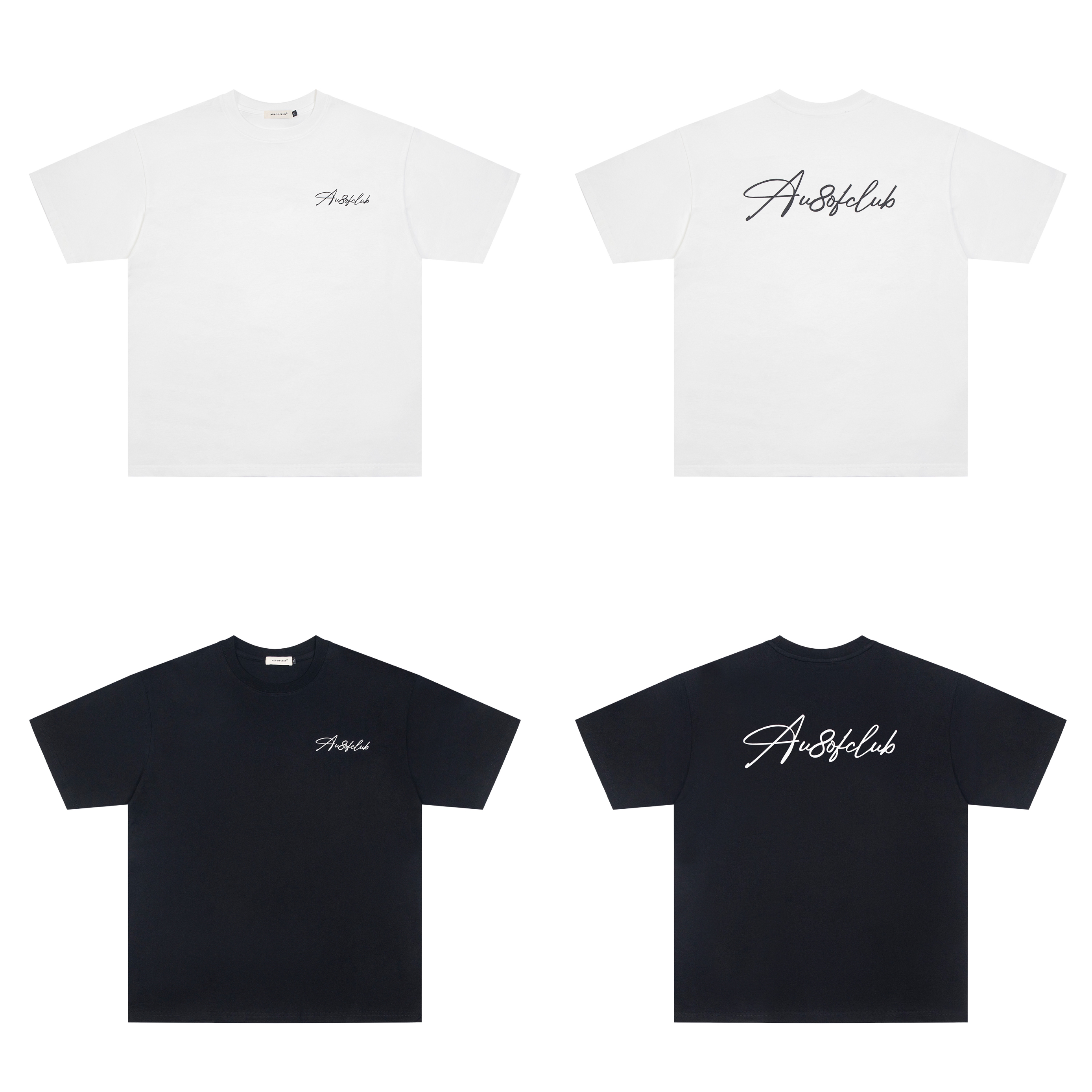 AU8OFCLUB数码直喷短袖T恤夏季宽松复古情侣半袖美式高街圆领上衣